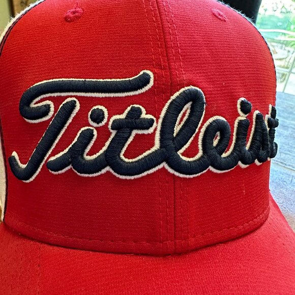 Titleist | Flex Fitted Golf Hat Ball Cap Small Medium Embroidered Spell Out Logo - Picture 4 of 9